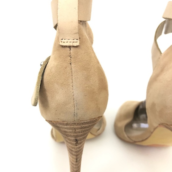 Joes Sz 5 Suede Laney Nude Ankle Strap Pumps Heels - Picture 5 of 5